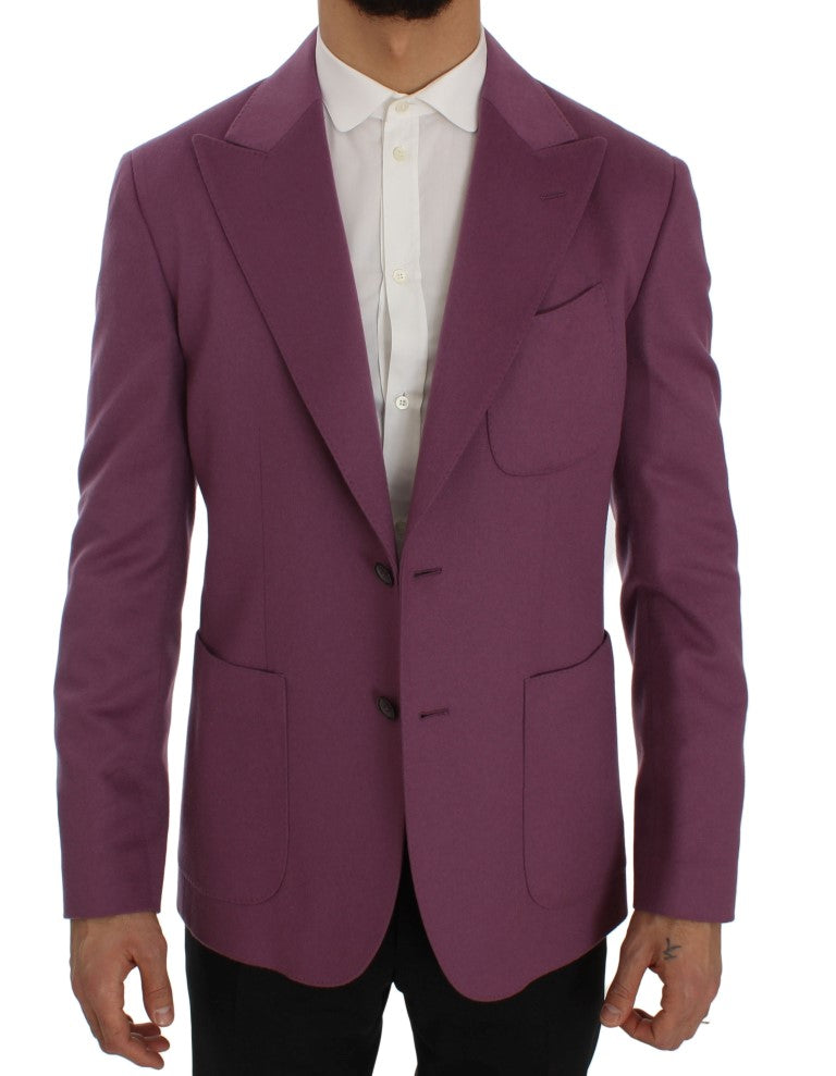 Dolce &amp; Gabbana Elegante blazer viola in misto cashmere-seta