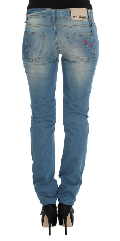 Jeans firmati slim fit blu eleganti John Galliano