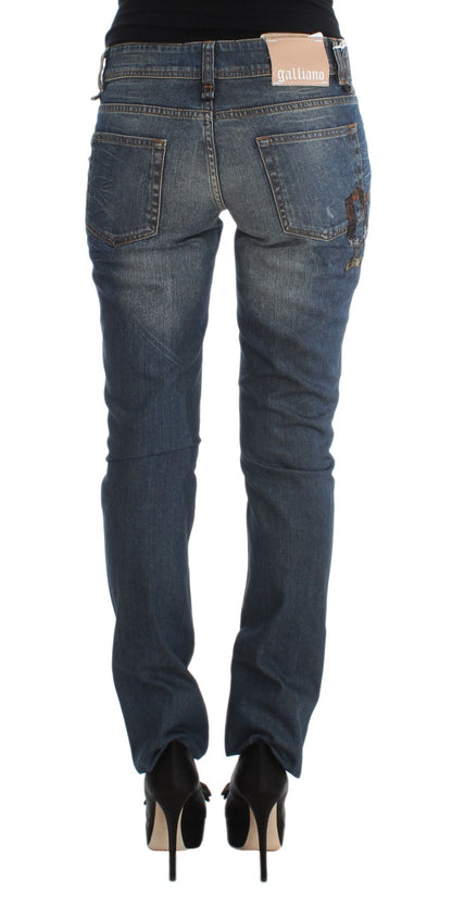 Jeans blu slim fit John Galliano chic