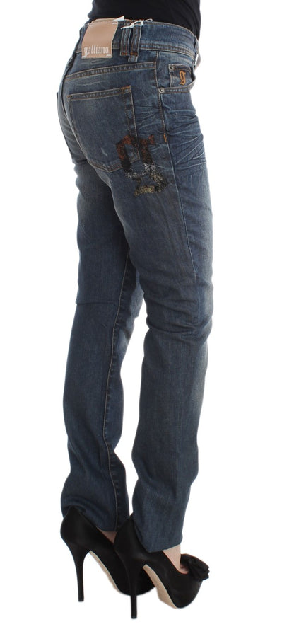 Jeans blu slim fit John Galliano chic