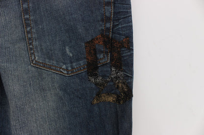 Jeans blu slim fit John Galliano chic