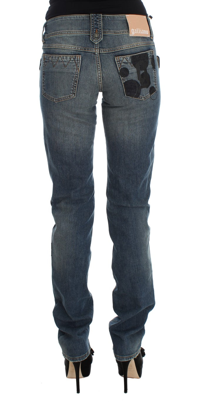 Jeans bootcut chic slim fit John Galliano in lavaggio blu