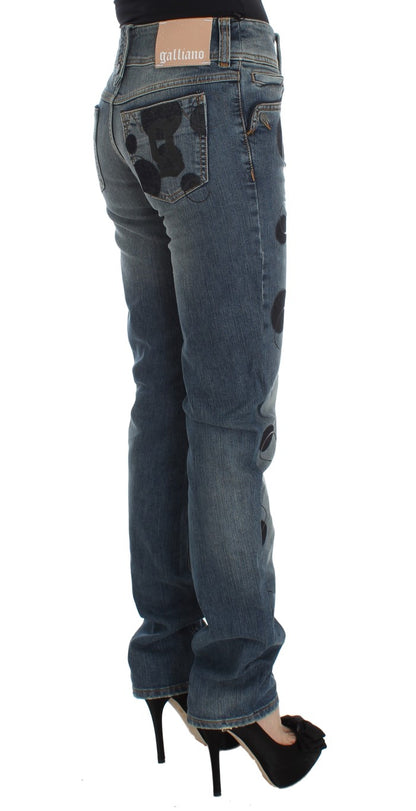 Jeans bootcut chic slim fit John Galliano in lavaggio blu