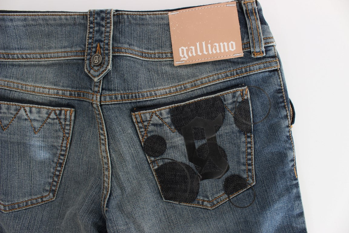 Jeans bootcut chic slim fit John Galliano in lavaggio blu