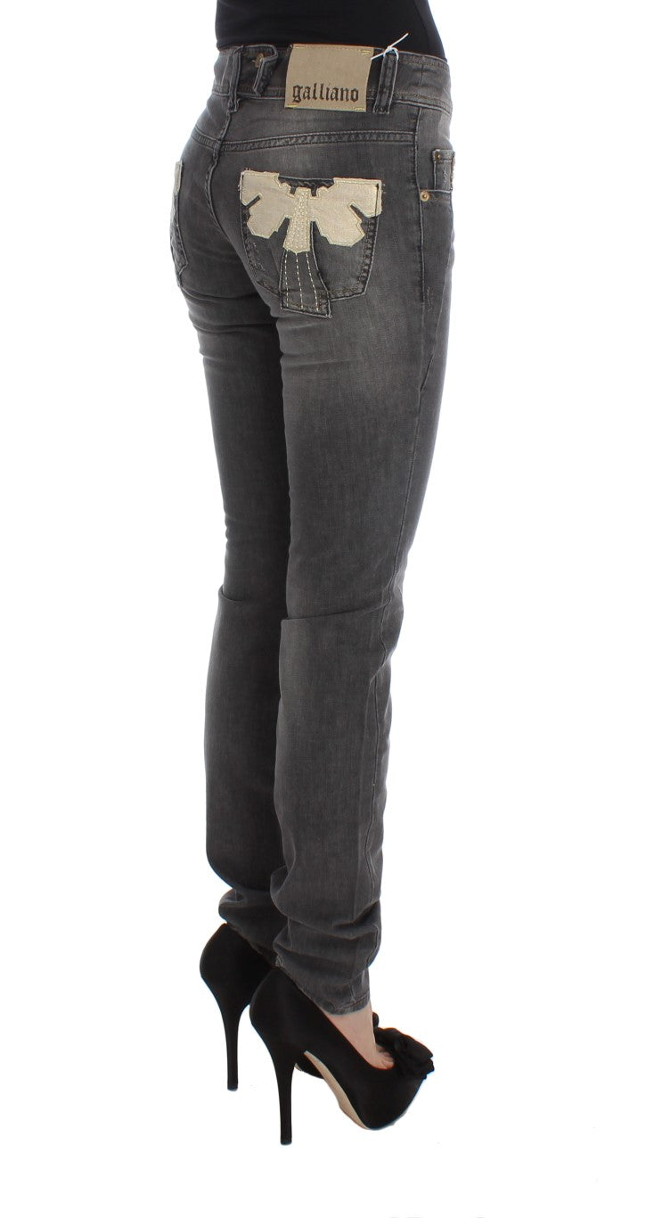 Jeans John Galliano eleganti slim fit lavaggio grigio