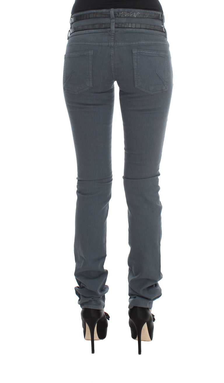 Jeans italiani eleganti slim fit John Galliano in blu chic