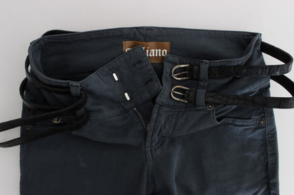 Jeans italiani eleganti slim fit John Galliano in blu chic