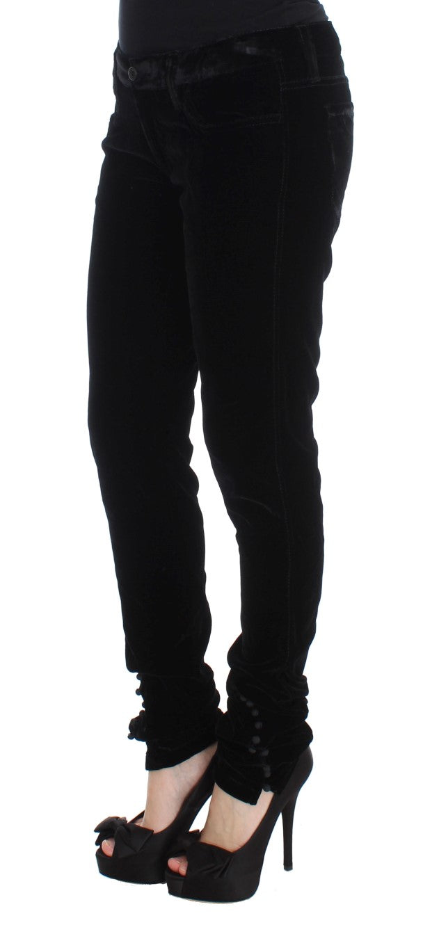 Ermanno Scervino Pantalone Elegante Nero Slim Fit