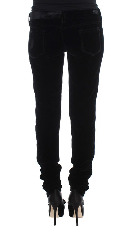 Ermanno Scervino Pantalone Elegante Nero Slim Fit