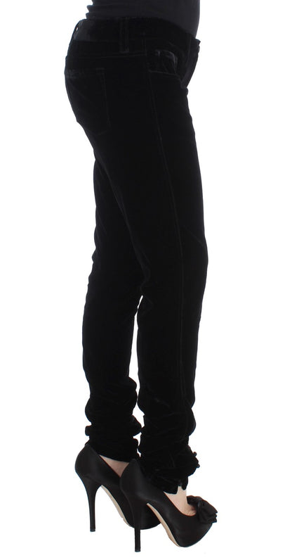 Ermanno Scervino Pantalone Elegante Nero Slim Fit