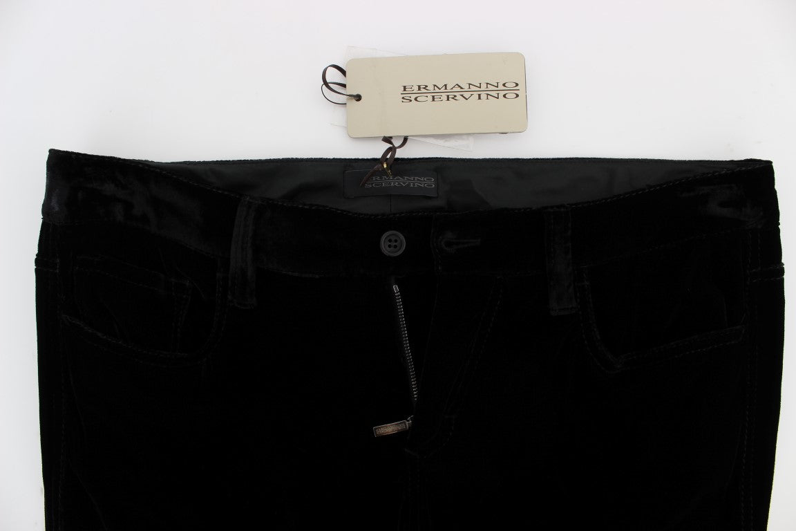 Ermanno Scervino Pantalone Elegante Nero Slim Fit