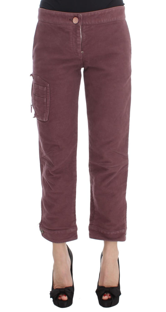 Ermanno Scervino Pantaloni cargo cropped chic bordeaux Capri