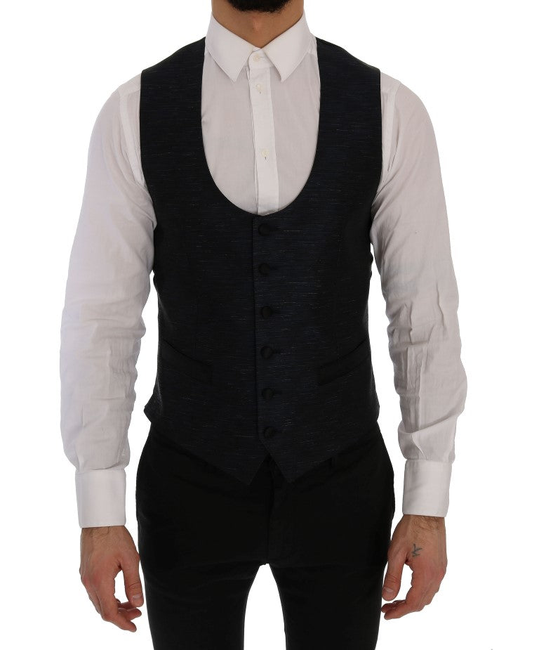 Completo da abito slim fit blu e nero elegante Dolce &amp; Gabbana