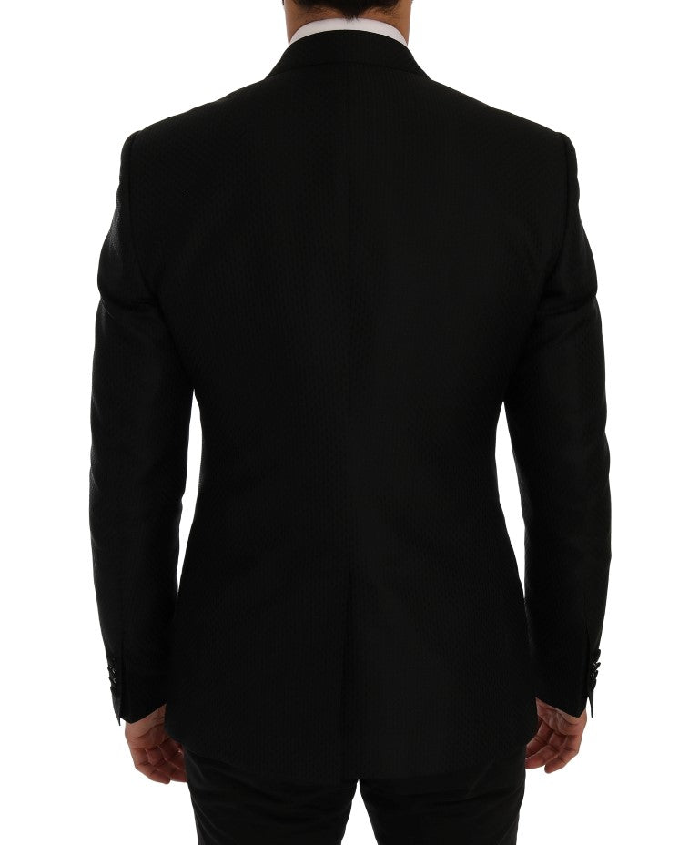 Dolce &amp; Gabbana Elegante set blazer in misto seta nero e blu