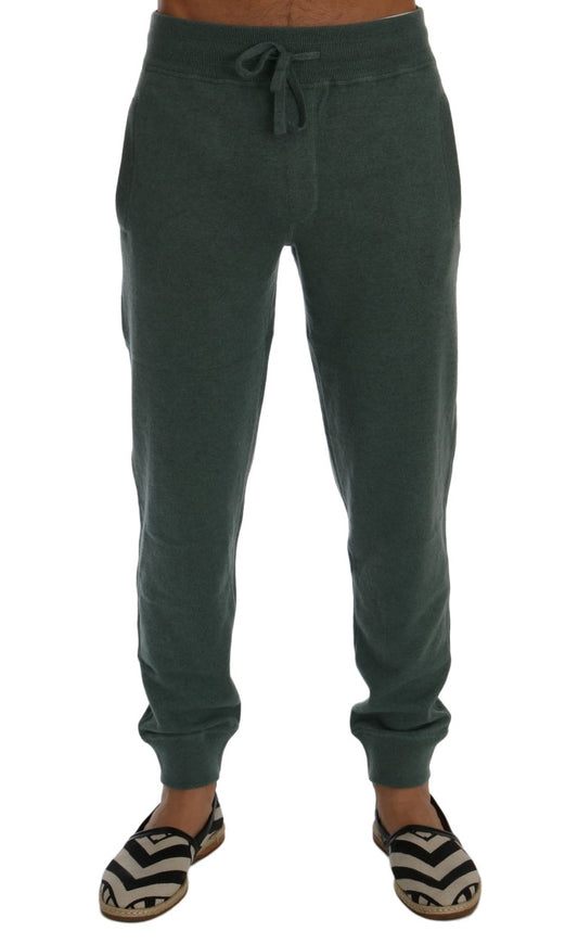 Dolce &amp; Gabbana Pantaloni sportivi eleganti in cashmere verde