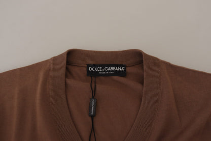 Dolce &amp; Gabbana Maglione Pullover Elegante In Lana Vergine Con Scollo A V