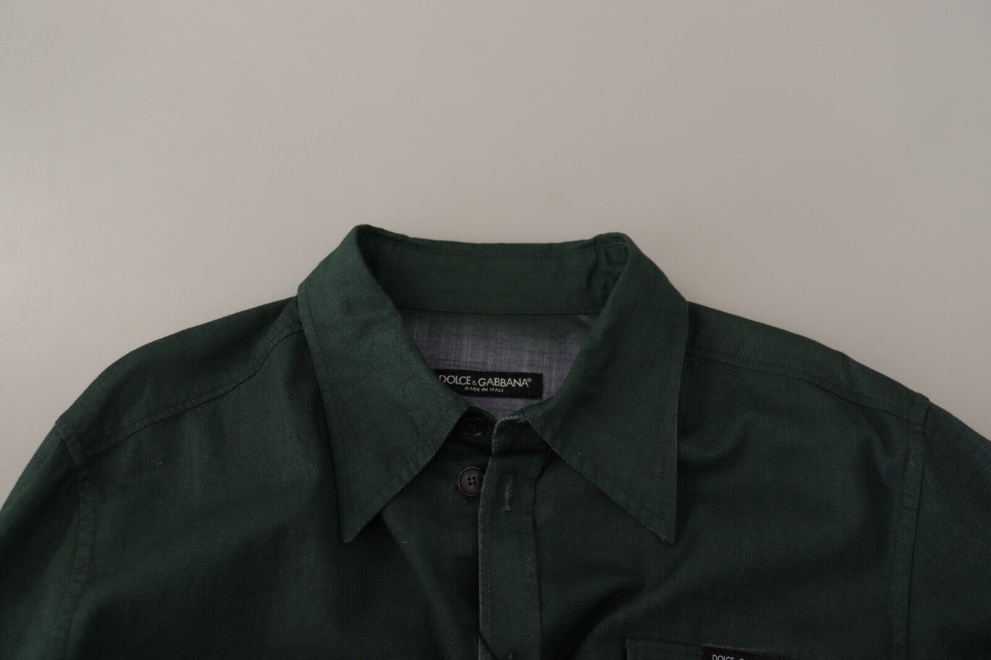 Dolce & Gabbana Emerald Elegance Slim Fit Casual Shirt