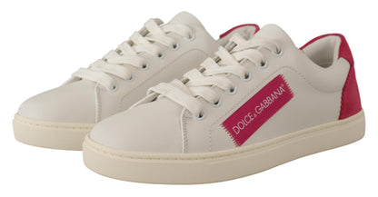 Dolce &amp; Gabbana Eleganti Sneakers Basse in Pelle Bianca