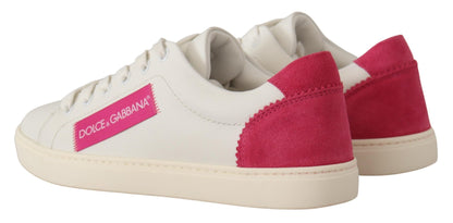 Dolce &amp; Gabbana Eleganti Sneakers Basse in Pelle Bianca