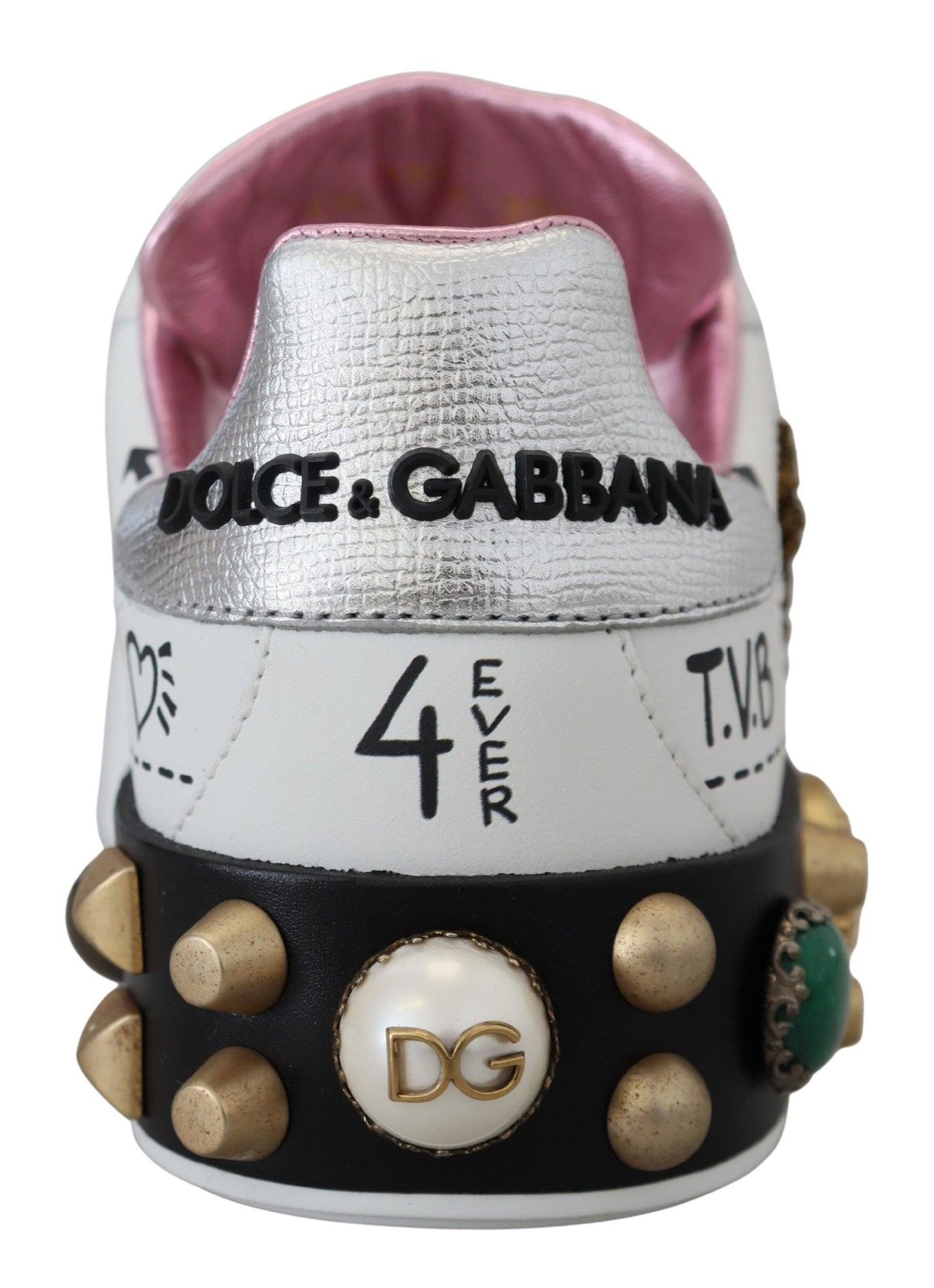 Dolce &amp; Gabbana Шикарные кожаные кроссовки Queen Crown