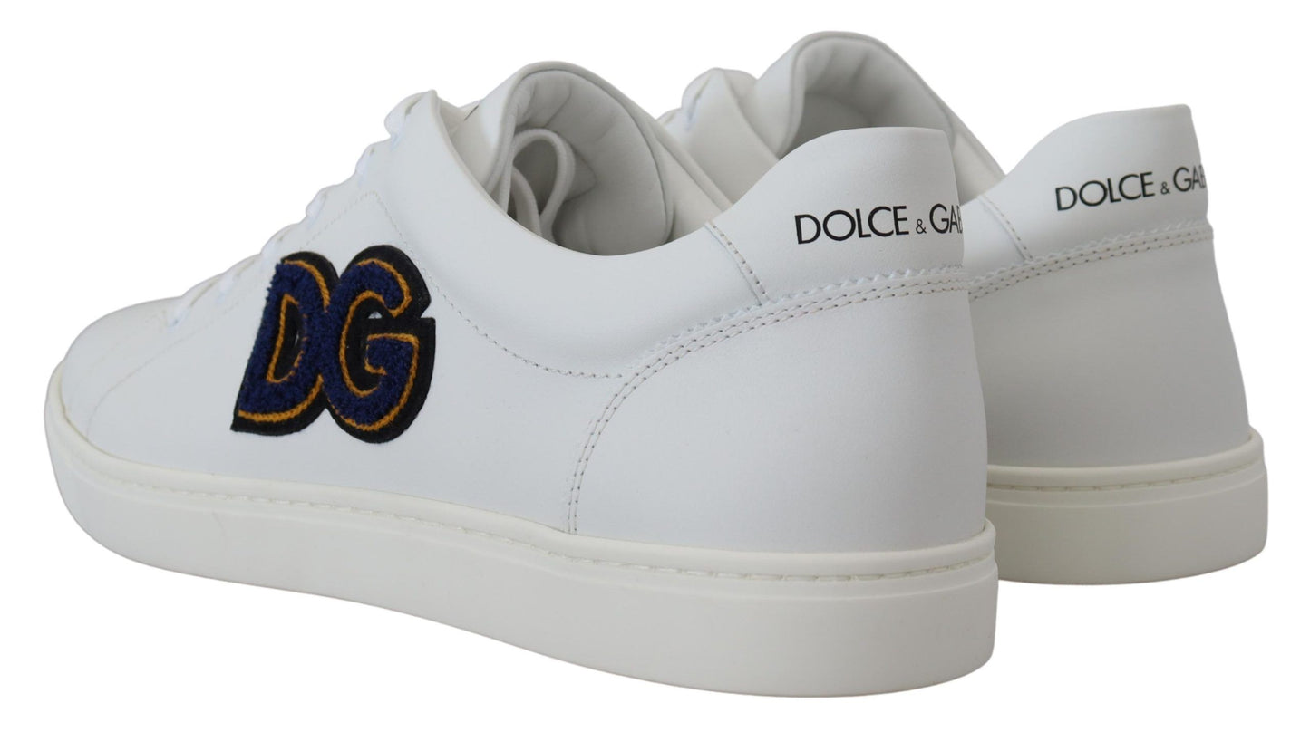 Dolce &amp; Gabbana Sneakers Eleganti da Uomo in Pelle Bianca