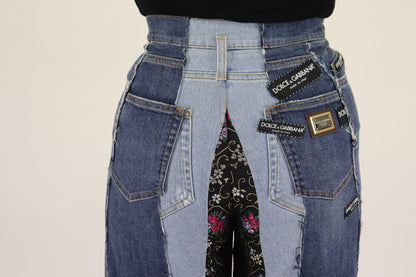 Jeans a taglio ampio multicolor a vita alta Dolce &amp; Gabbana