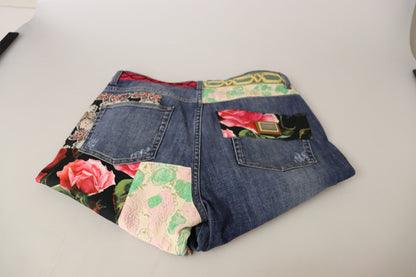 Denim skinny patchwork a vita alta Dolce &amp; Gabbana