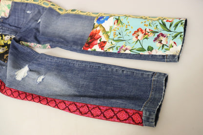 Denim skinny patchwork a vita alta Dolce &amp; Gabbana