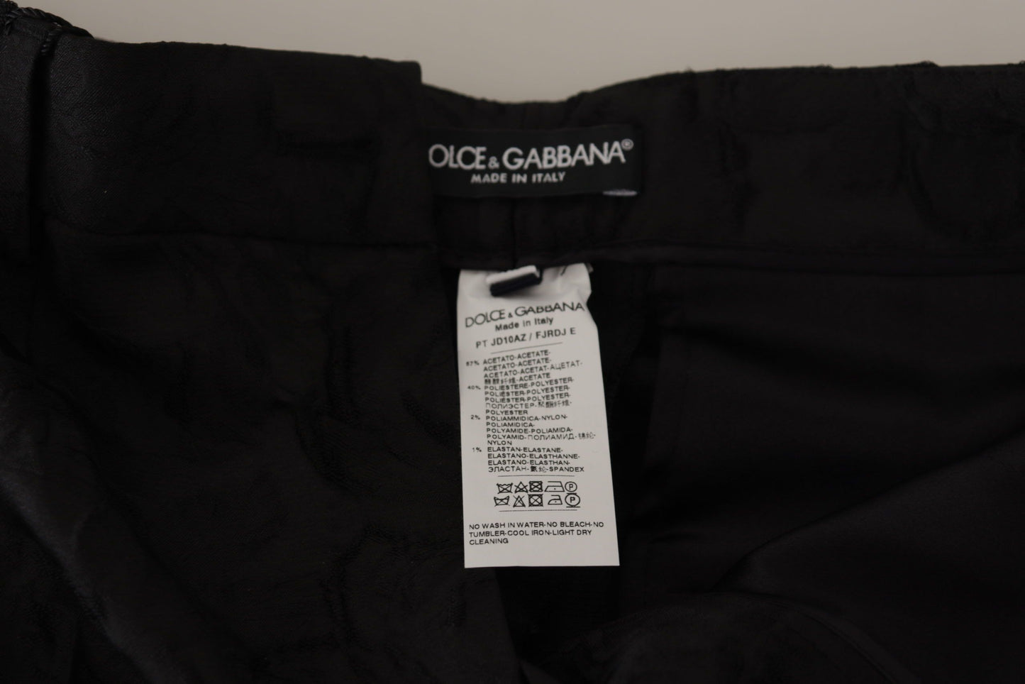 Dolce &amp; Gabbana Pantaloni cropped eleganti in broccato nero