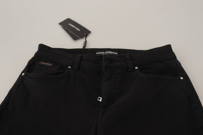 Jeans skinny elasticizzati in cotone nero elegante Dolce &amp; Gabbana