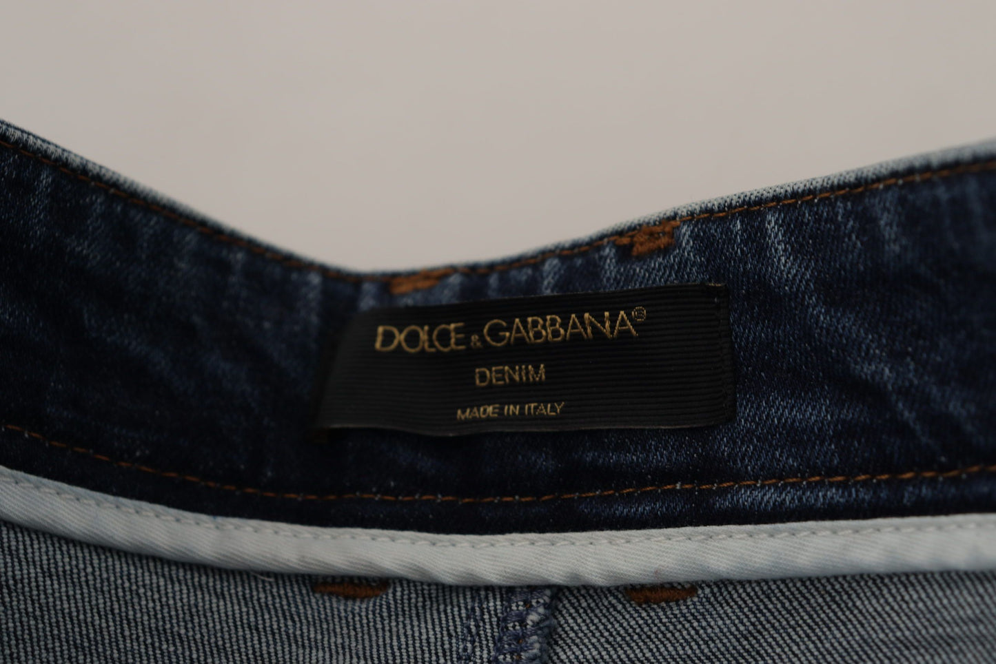 Jeans firmati skinny a vita alta Dolce &amp; Gabbana in blu