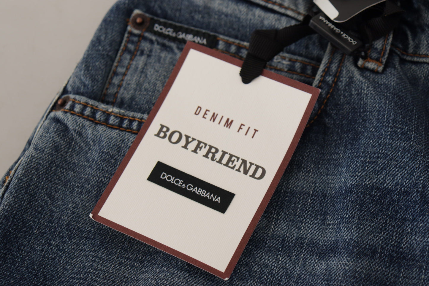 Jeans in denim a vita media con taglio boyfriend Dolce &amp; Gabbana