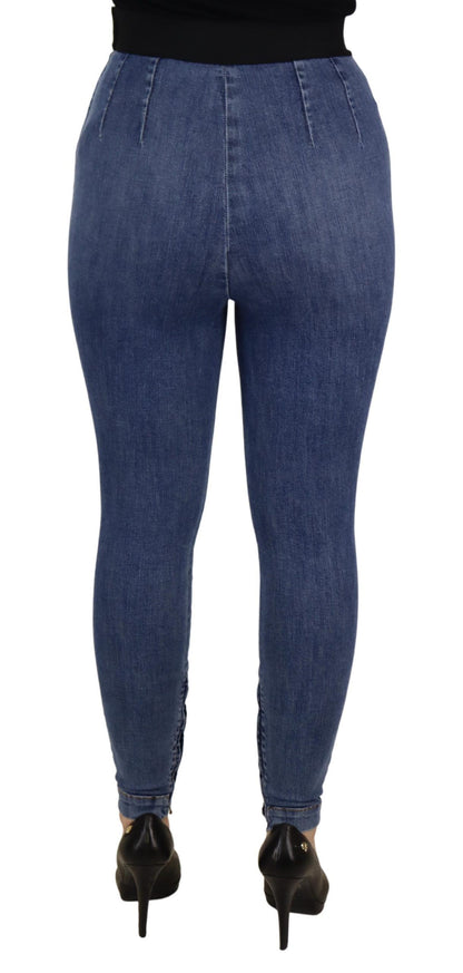 Jeans skinny elasticizzati a vita alta blu Dolce &amp; Gabbana