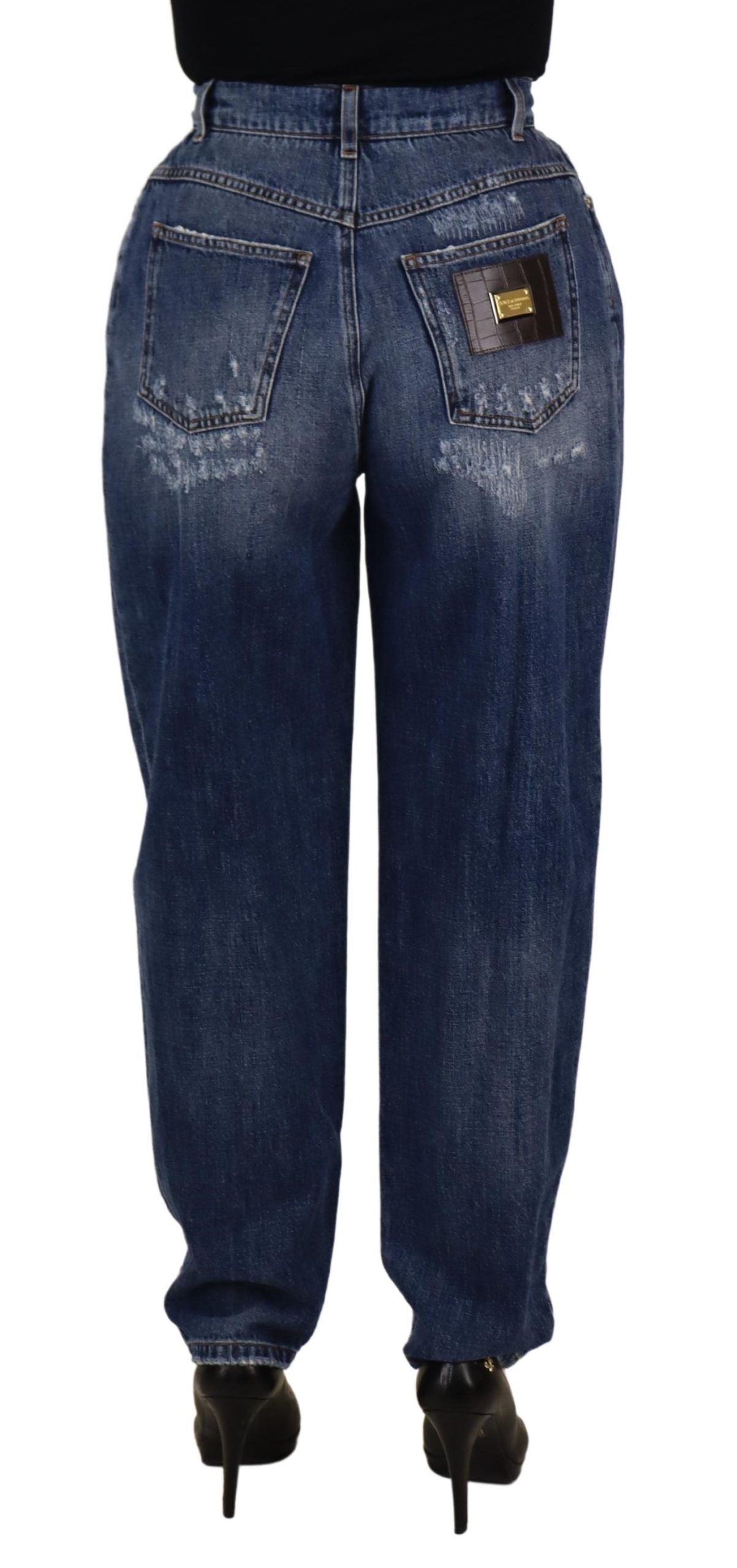 Jeans skinny in denim a vita alta Dolce &amp; Gabbana - Blu chic lavato