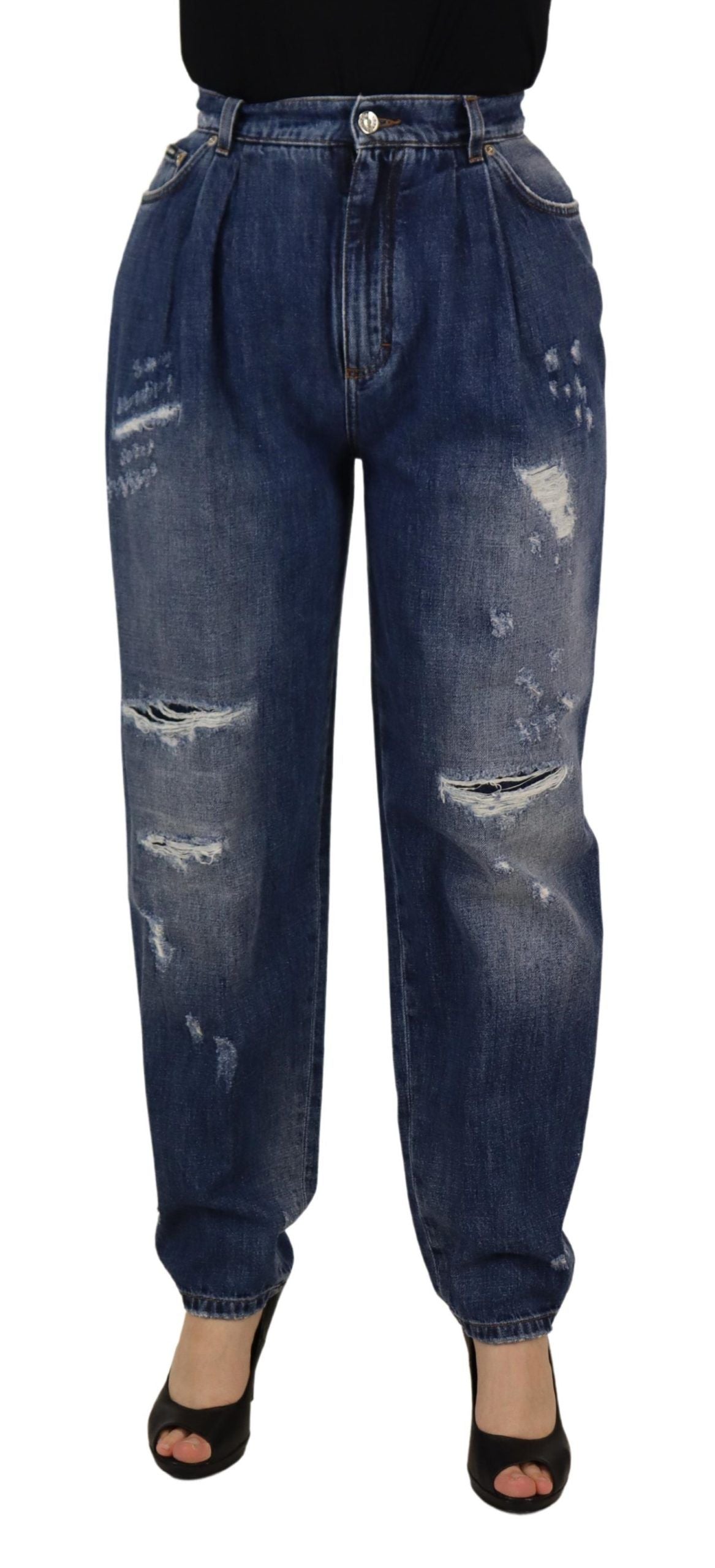 Jeans skinny in denim a vita alta Dolce &amp; Gabbana - Blu chic lavato