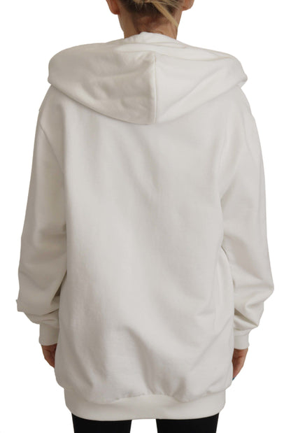 Maglione pullover con cappuccio bianco chic Dolce &amp; Gabbana