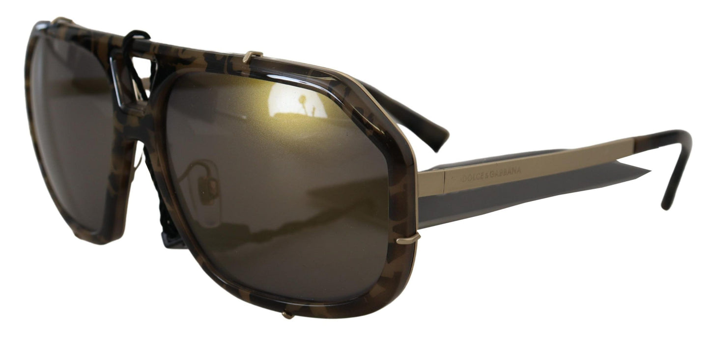 Occhiali da sole marroni a specchio Dolce &amp; Gabbana Chic Aviator