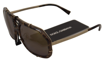 Occhiali da sole marroni a specchio Dolce &amp; Gabbana Chic Aviator