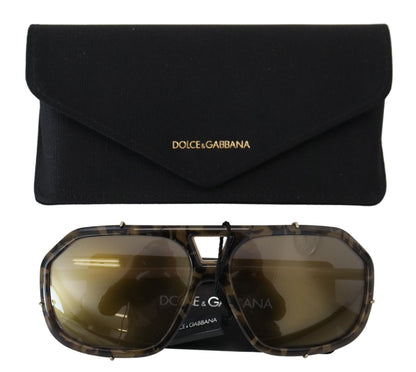 Dolce & Gabbana Chic Aviator Mirrored Brown Sunglasses