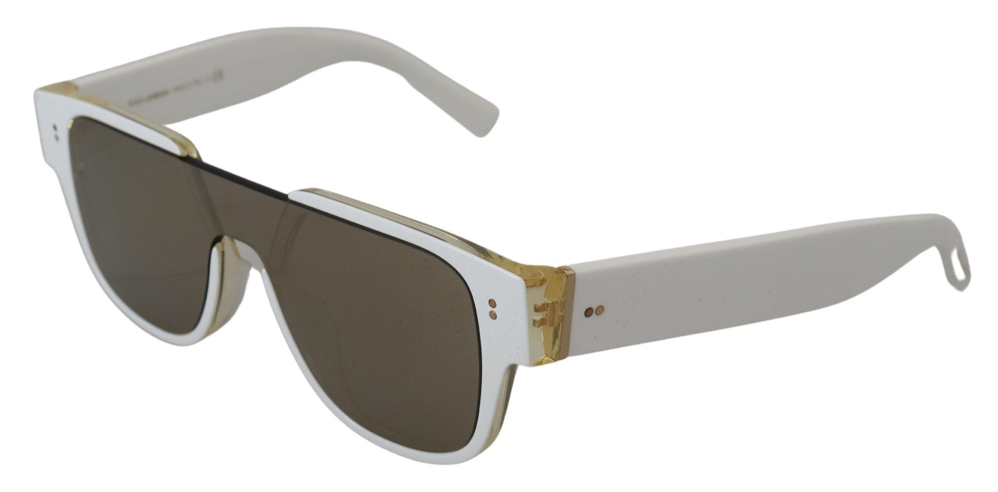 Dolce &amp; Gabbana eleganti occhiali da sole in acetato bianco da donna