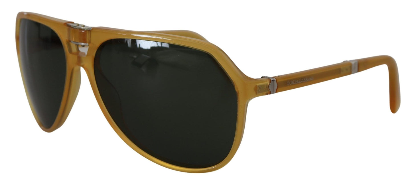 Occhiali da sole aviatore giallo chic Dolce &amp; Gabbana in acetato