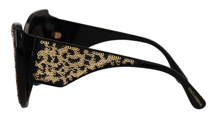 Occhiali da sole con paillettes polarizzate a farfalla Dolce &amp; Gabbana