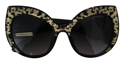 Occhiali da sole con paillettes polarizzate a farfalla Dolce &amp; Gabbana