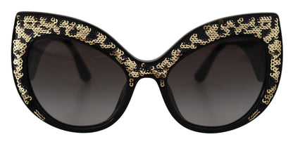 Occhiali da sole con paillettes polarizzate a farfalla Dolce &amp; Gabbana