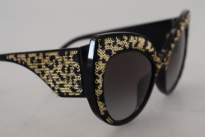 Occhiali da sole con paillettes polarizzate a farfalla Dolce &amp; Gabbana