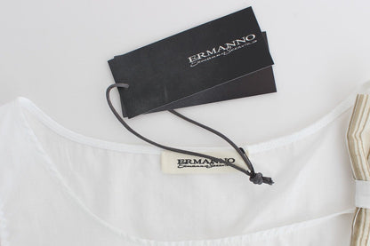 Ermanno Scervino Elegante top senza maniche bianco con fiocco