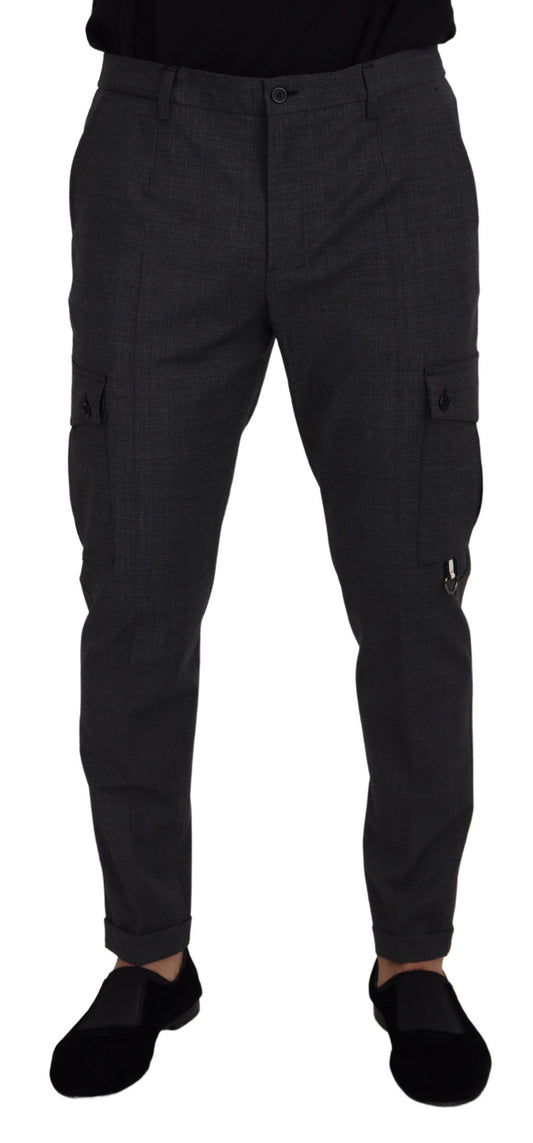 Pantaloni cargo slim fit eleganti a quadri Dolce &amp; Gabbana