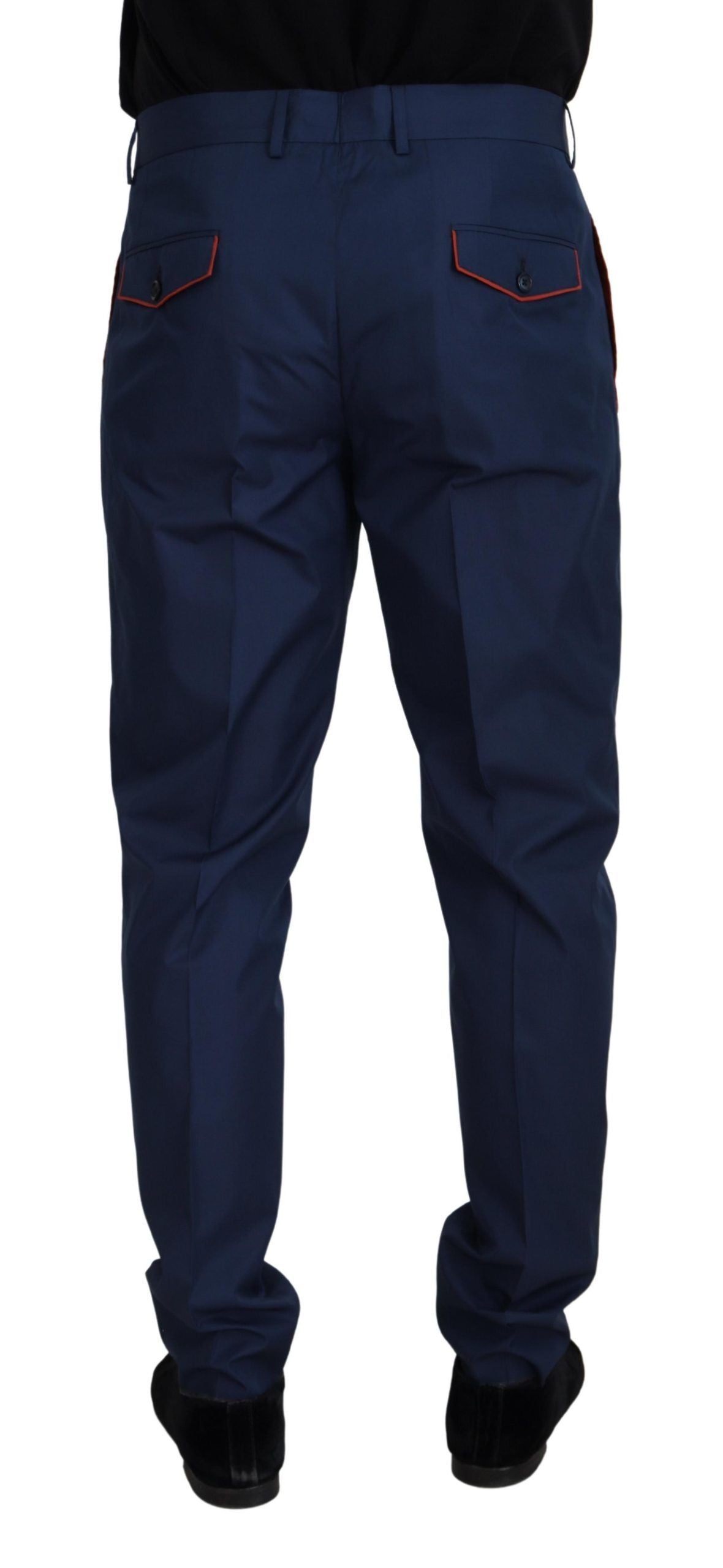 Dolce &amp; Gabbana Chino eleganti slim fit in misto seta blu