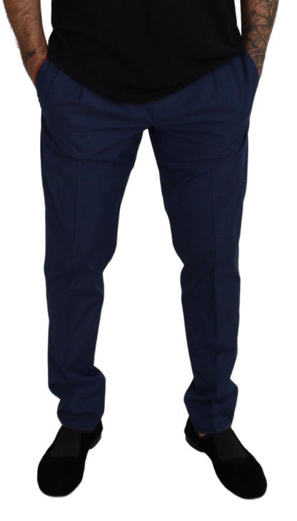 Dolce &amp; Gabbana Chino eleganti slim fit in misto seta blu