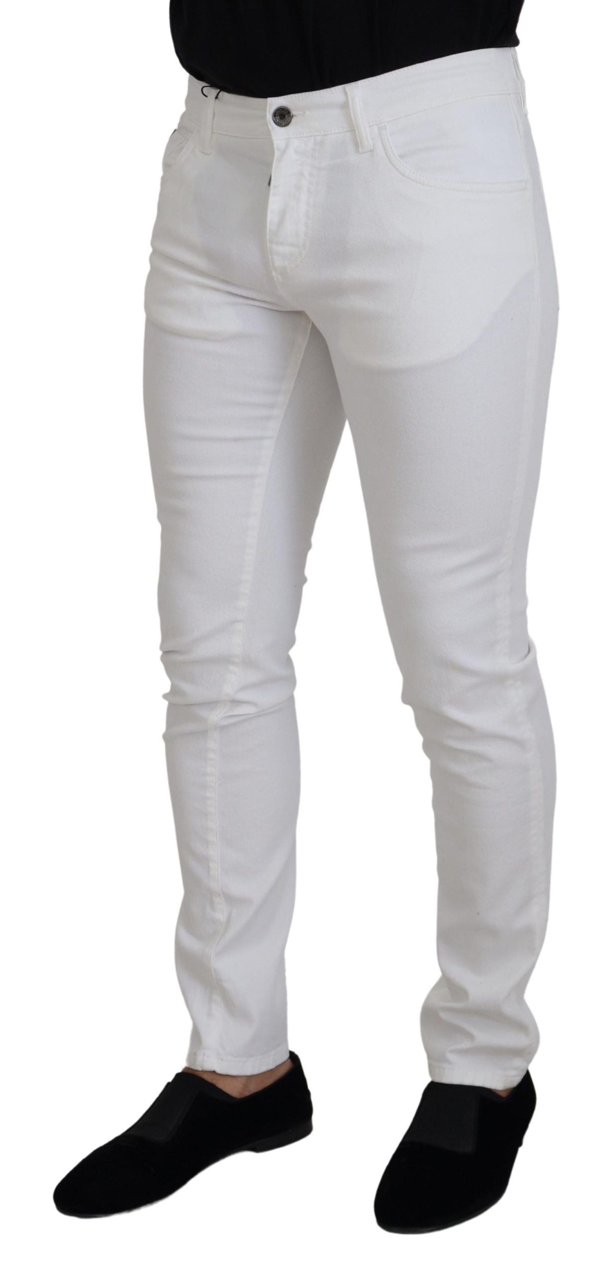 Dolce & Gabbana Elegant Slim Fit White Skinny Jeans